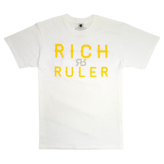 RR FACE THE LOGO TEE 2 (WHITE|YELLOW GOLD)